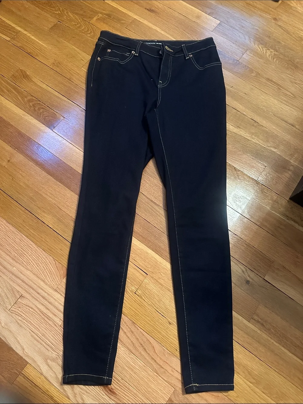 INC International Concepts dark denim  Skinny Jeans with Contrast Stitching